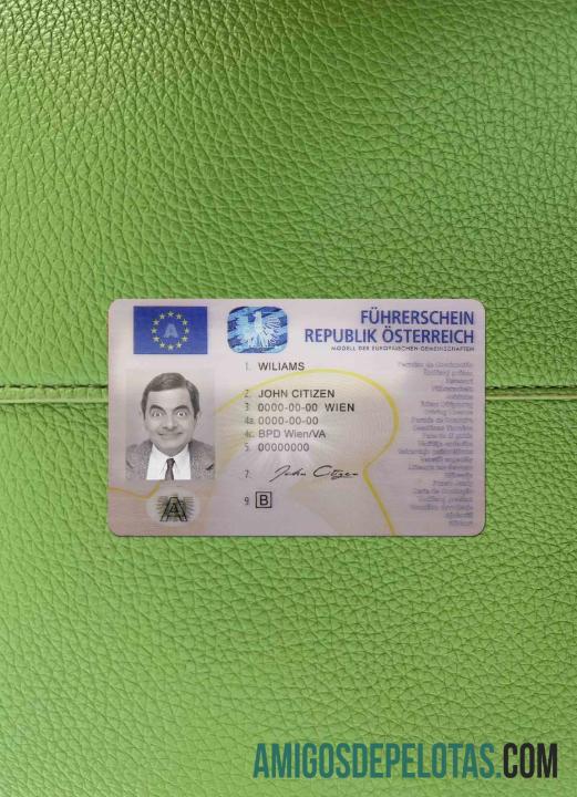 Áustria DL fotovisual frontal amostra